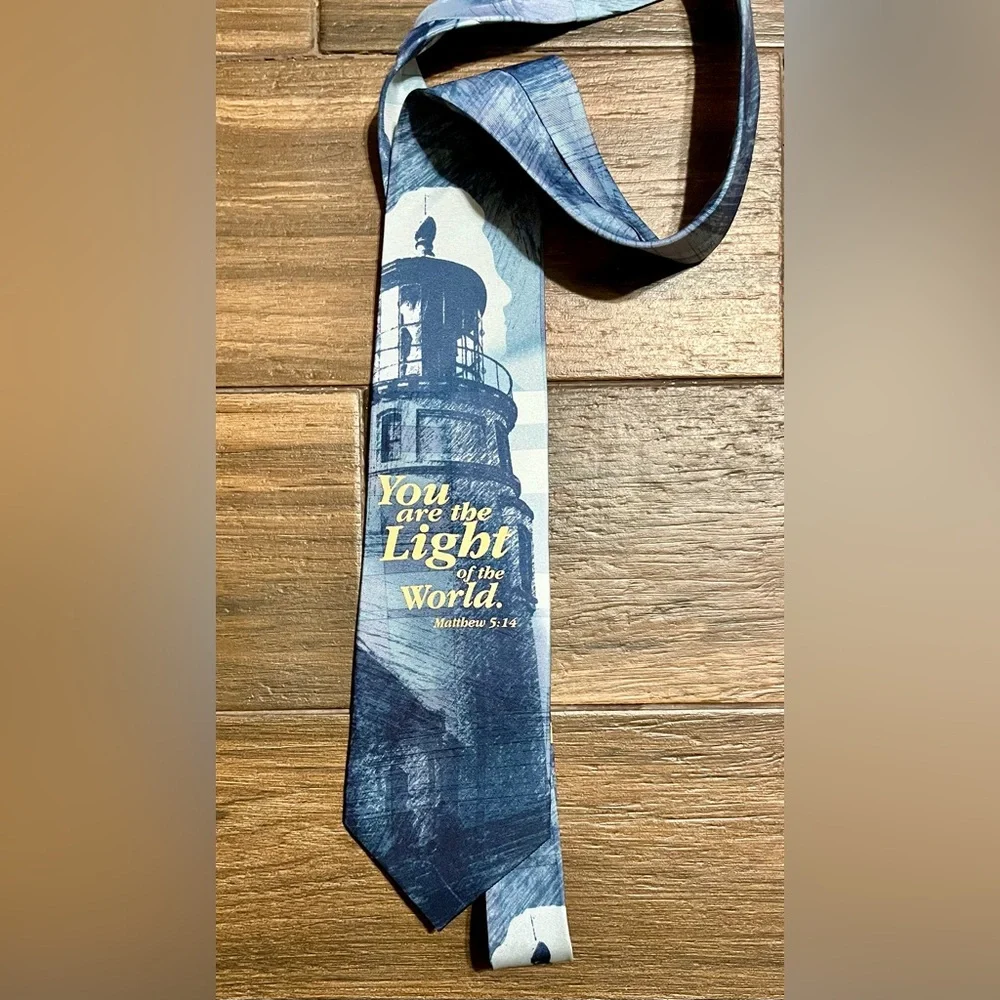 Eagles Wings‎ Religious Blue and Gray 100% Silk Tie